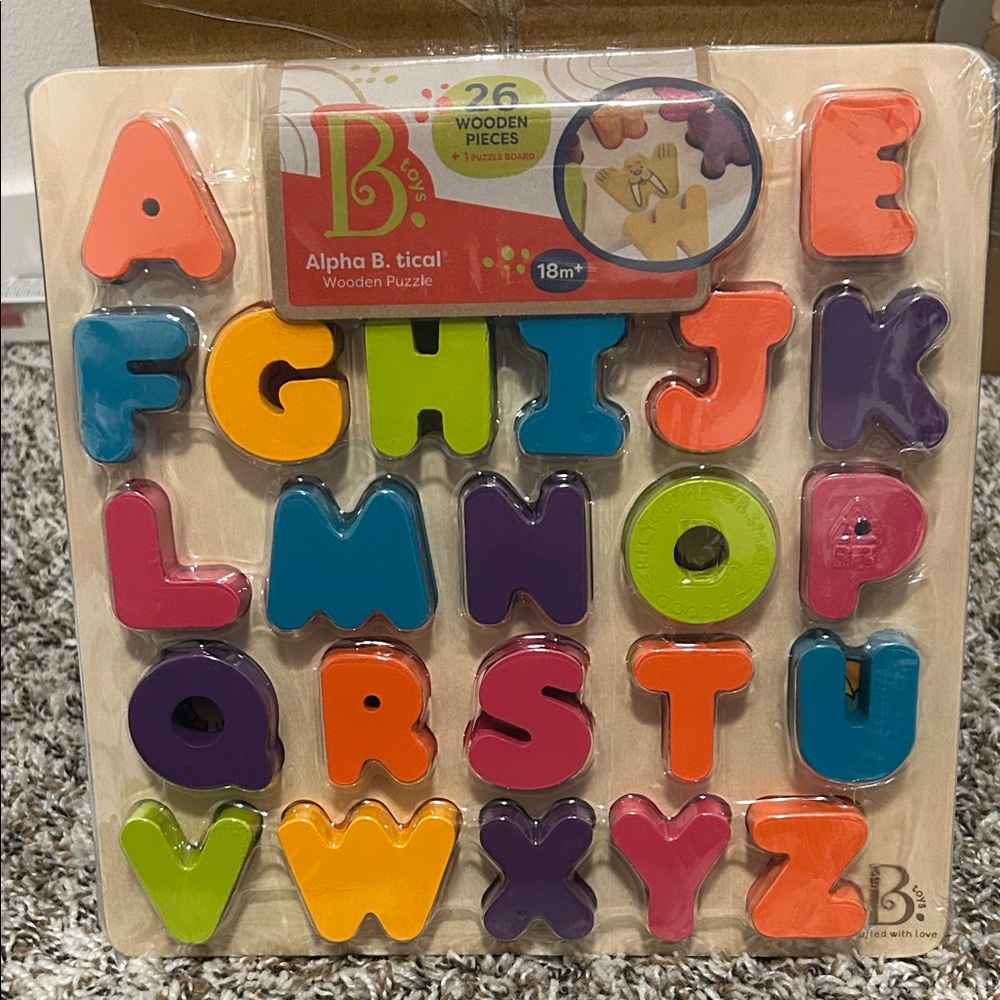 Alphabet Puzzle - Colorful Wooden Letters